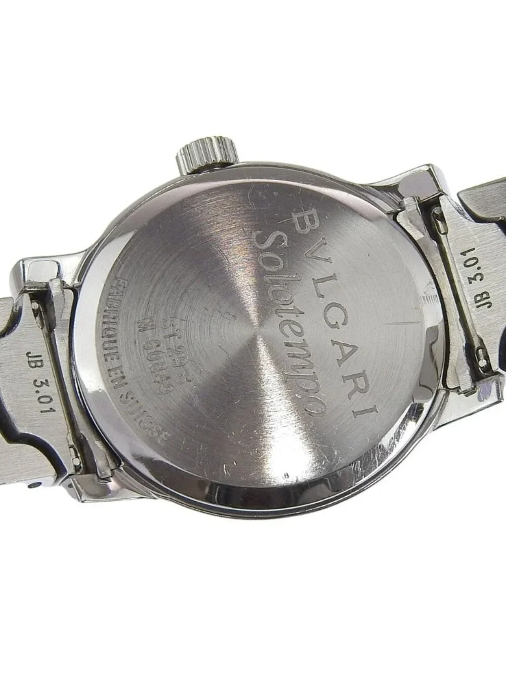 Bvlgari Solo Tempo Stainless Steel Quartz Analog Display Black Dial Watch